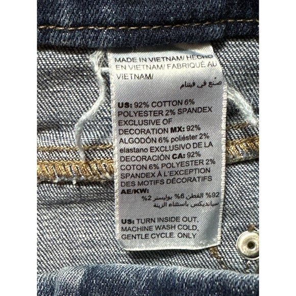 Chicos Jeans Womens Dark Wash Raw Hem So Slimming Girlfriend Slim Leg Crop - Picture 6 of 7